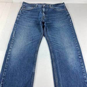Levi's Jeans Mens 36x30* 505 Straight Blue Faded Whiskers Cotton Denim Tag 36x32
